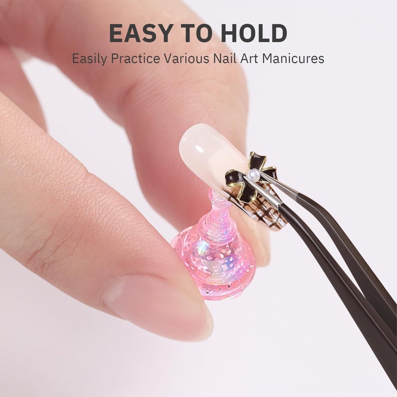 Etercycle 2 Set Nail Holder for Display Painting Nails - Aurora Acrylic Magnetic Practice Nail Stand Set - Fake Nail Holder for Press On Nails with Reusable Adhesive Putty (Aurora Pink) - Image 5